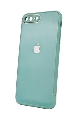 - İphone 7 Plus Kamera Korumalı Su Yeşili Cam Kılıf