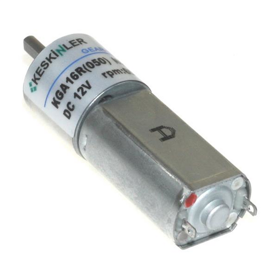 KGA16 12V 60Rpm 16mm 1:212 Redüktörlü Dc Motor