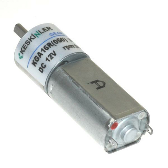 KGA16 12V 90Rpm 16mm 1:144 Redüktörlü Dc Motor