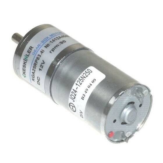 KGA25 12V 90Rpm 25mm Redüktörlü Dc Motor