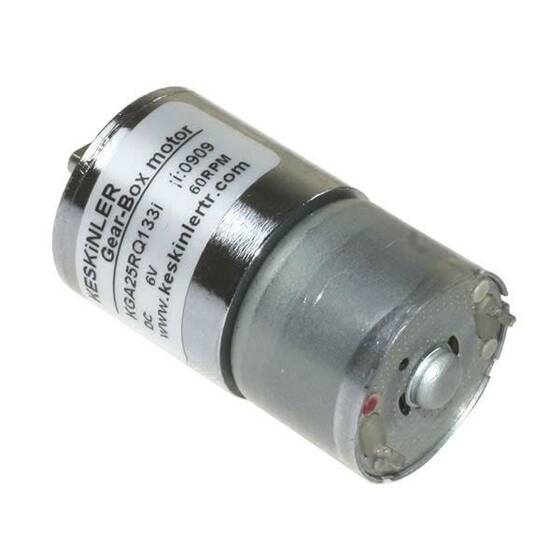 KGA25 6V 60Rpm 25mm Redüktörlü Dc Motor