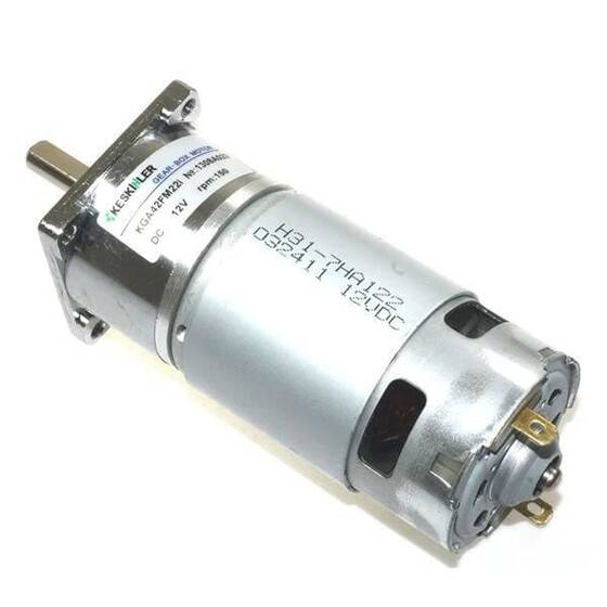 KGA42 12V 150Rpm 42mm Redüktörlü Flanşlı Uzun Dc Motor