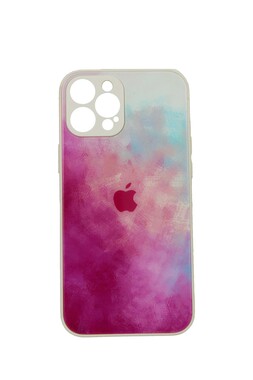  - Rainbow Beyaz İphone 12 Pro max Kamera Korumalı Cam Kılıf