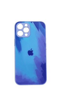  - Rainbow Mavi iPhone 11 Pro max Kamera Korumalı Cam Kılıf