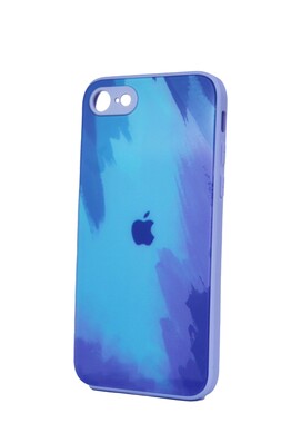  - Rainbow Mavi İphone İphone 7 Kamera Korumalı Cam Kılıf