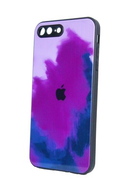  - Rainbow Mor İphone 7 Plus Kamera Korumalı Cam Kılıf