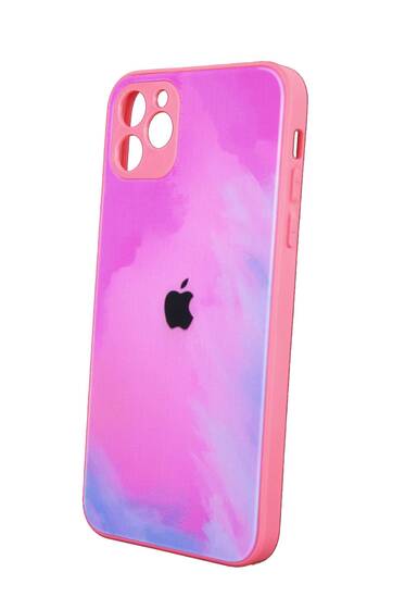 Rainbow Pembe iPhone 11 Kamera Korumalı Cam Kılıf