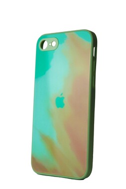  - Rainbow Yeşil İphone 7 Kamera Korumalı Cam Kılıf