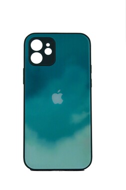  - Rainbow Zümrüt Yeşil İphone 12 Kamera Korumalı Cam Kılıf