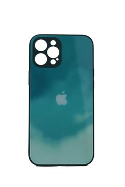  - Rainbow Zümrüt Yeşil İphone 12 Pro max Uyumlu Kamera Korumalı Cam Kılıf