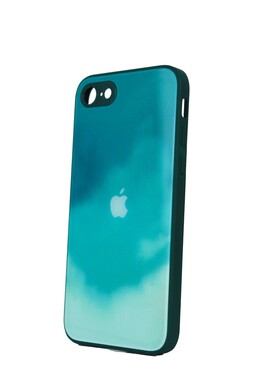  - Rainbow Zümrüt Yeşil İphone 7 Kamera Korumalı Cam Kılıf