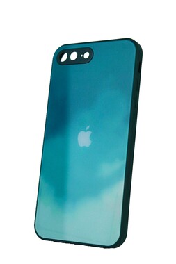  - Rainbow Zümrüt Yeşil İphone 7 Plus Kamera Korumalı Cam Kılıf