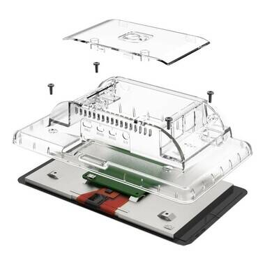 Raspberry Pi 4 Uyumlu Dokunmatik Ekran Kasasi - Seffaf