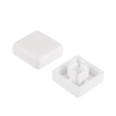  - Tact Switch Kapağı Kare Beyaz - 10x10x5mm ile Uyumlu