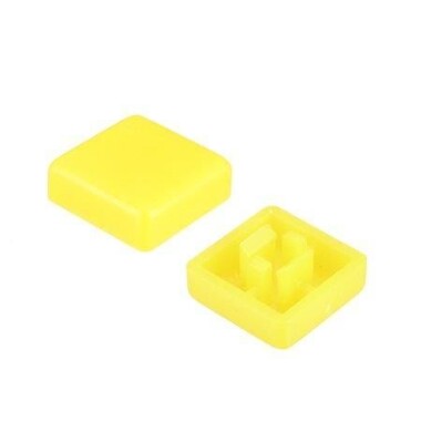  - Tact Switch Kapağı Kare Sarı- 10x10x5mm ile Uyumlu