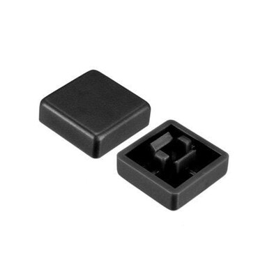  - Tact Switch Kapağı Kare Siyah - 10x10x5mm ile Uyumlu