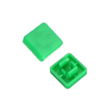 - Tact Switch Kapağı Kare Yeşil - 10x10x5mm ile Uyumlu