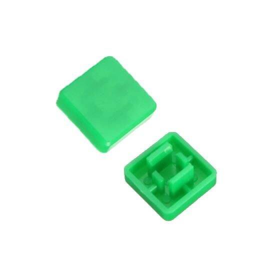 Tact Switch Kapağı Kare Yeşil - 10x10x5mm ile Uyumlu