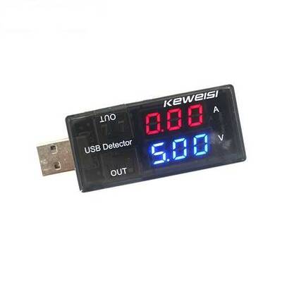 USB Akım Gerilim Test Cihazı Volt Amper Ölçer 2 USB Çıkışlı